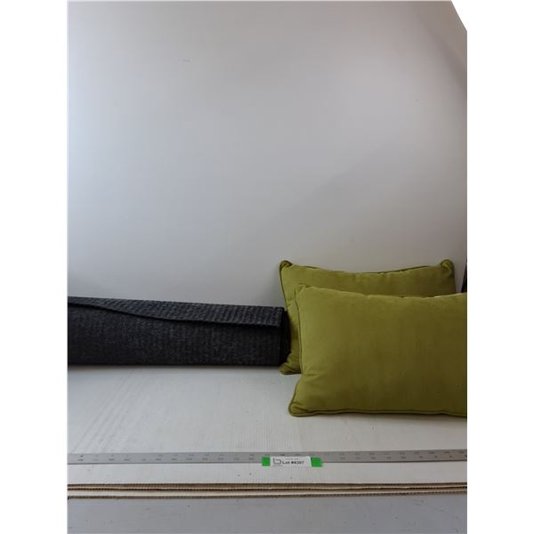 (2) Green Pillows & (2) Black Mats- 51" x 24"