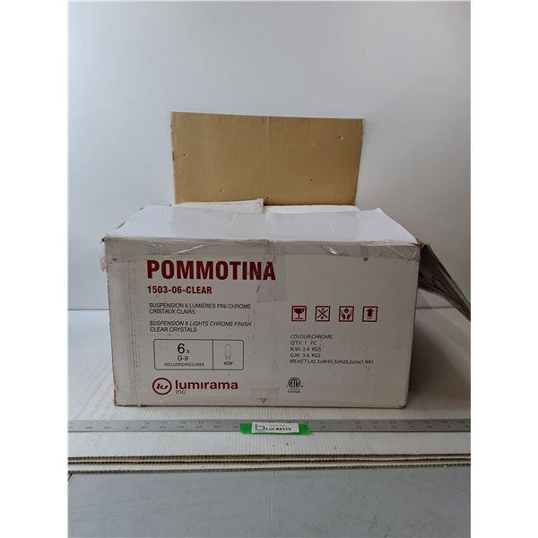 Pommotina Suspension 6 Light Chrome Finish Clear Crystals