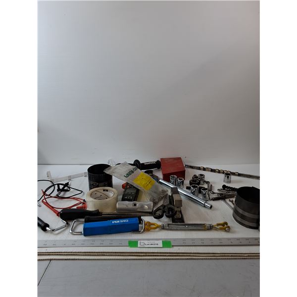 Variety Of Tools- Socket, Wrenches, Screwdriver, Stapler, Scissors & More