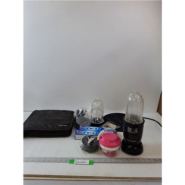 Magic Bullet Blender - Tested, Crest Toothpaste, Binder of CDs