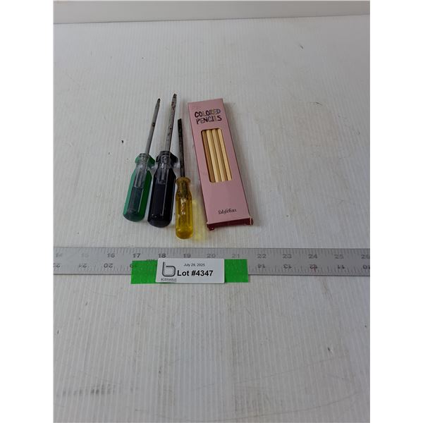 (3) Screwdrivers & Colored Pencils
