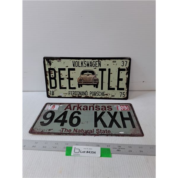 Volkswagen & Arkansas License Plates- 12" x 6"
