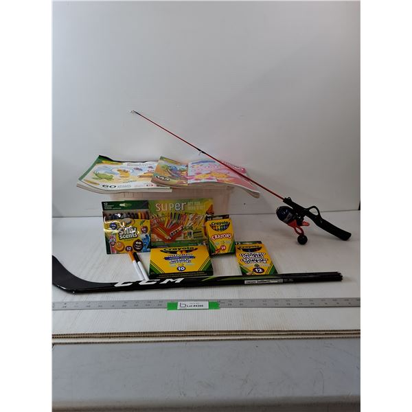 Crayola Coloring Book, Markers & Crayons, Spiderman Fishing Rod & Little Hockey Stick
