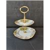 Image 5 : 2 Tier Dessert Holder- 10" x 8"- Flower Pattern