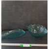 Image 1 : Glass Bowl & Tray- Leaf Pattern