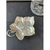 Image 2 : (3) Glass Bowls & Leaf Shaped Dish
