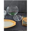 Image 4 : Clear Glass Oval Shaped Decor, (2) Glass Bowls, Oval Shaped Dish & Cake Decorating Supplies