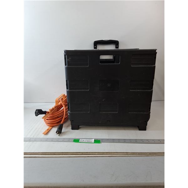 Extension Cord & Foldable Basket On Wheels