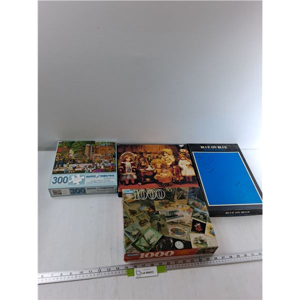 (4) Puzzles - (2) 500 Piece Puzzles, 300 Piece Puzzle, 1000 Piece Puzzle - As Is