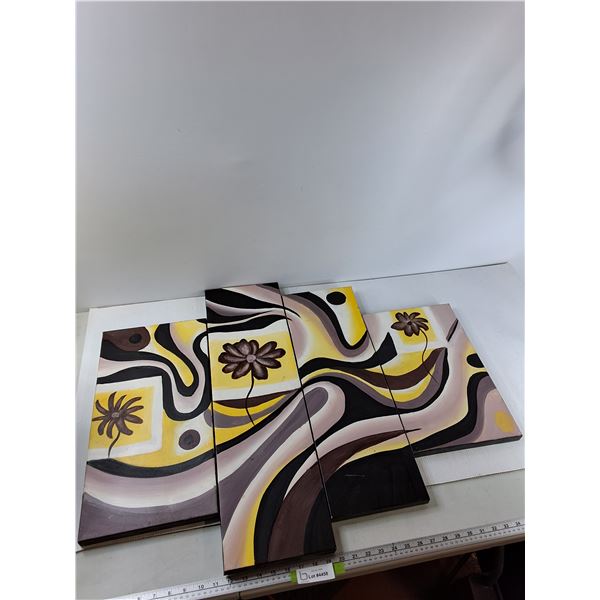 (4) Wall Art Painting Set - 36'' x 27 3/4'' - As Is CANNOT SHIP