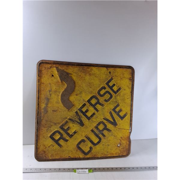 Reverse Curve Road Sign - 32 1/2'' x 32 1/2''   -  PICKUP ONLY