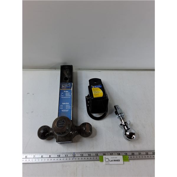 Tri Ball, 3 Way ATV Hitch With Hook, Trailer Hitch