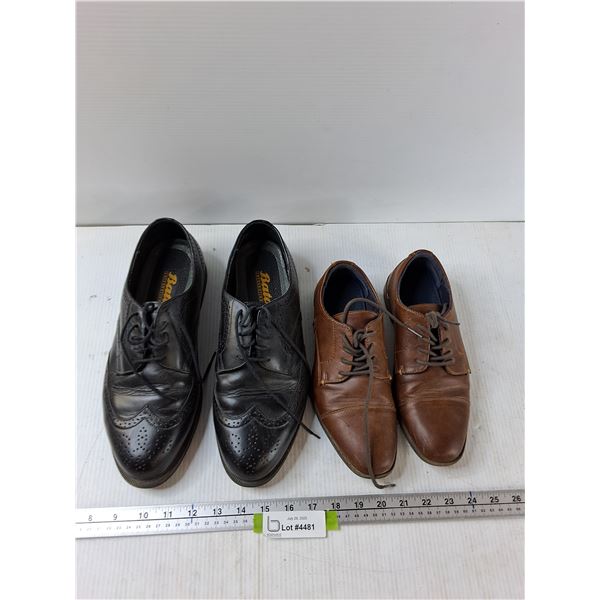 (2) Shoes - Black Dress Shoes - 10 1/2, Brown Dress Shoes Size 4