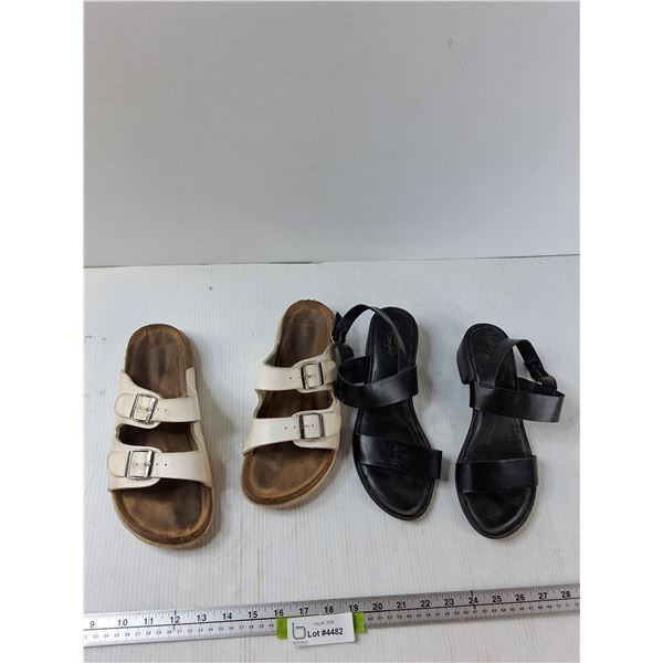 (2) Shoes - Sandals Approx. Size 8, Wedges Size 8 1/2