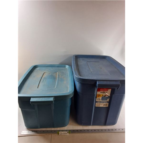 *(2) Rubbermaid Containers - 68 Litre 24'' x 16'' x 16 1/2'', 24'' x 15 1/2'' x 12'' - CANNOT SHIP