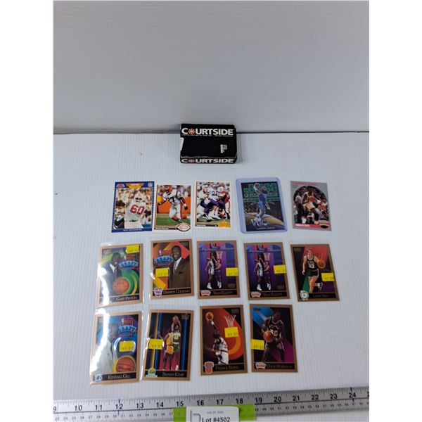Assorted Sports Cards - (11) Basketball Cards,(3) Football Cards, Courtside Basketball Cards - As Is