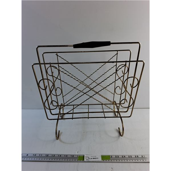 Brass Magazine Rack 15" x 15" x 6"