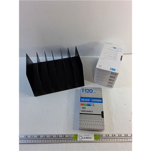 VHS Cassette Organizer and 120 Minute VHS Video Tapes