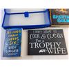 Image 3 : Lisa Unger & Clive Cussler Books, Trophy Wife Wall Decor and Document Case