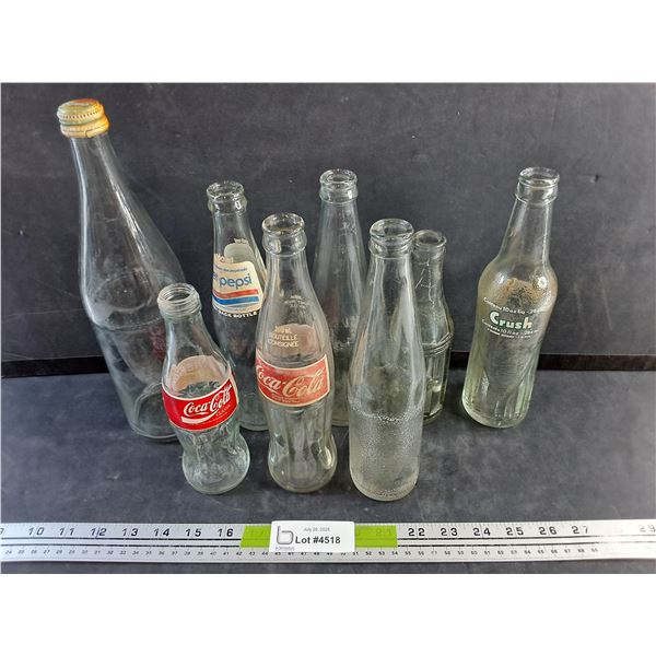 Various Vintage Glass Pop Bottles