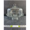 Image 1 : Footed Glass Cake Stand with Lid