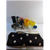 Image 1 : Insulated Water Bottles, Floor Mats, Tupperware Containers, Food Mill and Desk Lamp - As Is