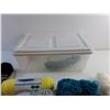 Image 6 : Knitting Wool and Plastic Container with Lid 15" x 11" x 6"