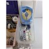 Image 4 : Various Collectors Ornaments, Plastic Containers with Lids and Various Crochet Cotton and String