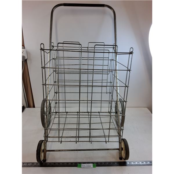 * Vintage Foldable Metal Cage Cart - Cage 18x14x21" - PICK UP ONLY