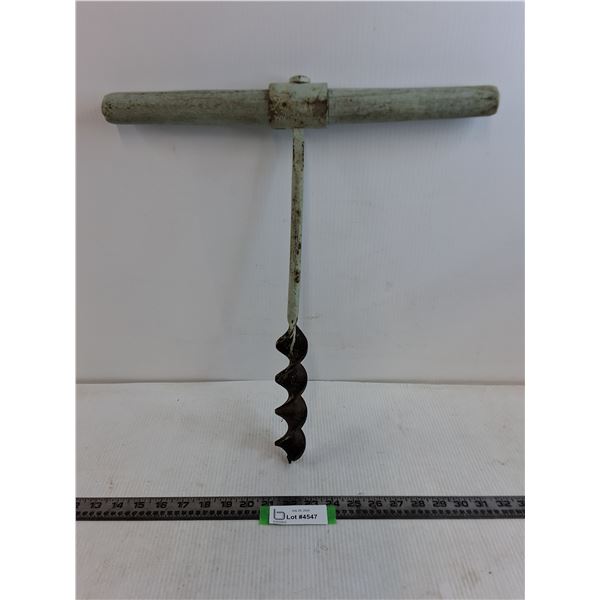 Antique Wood Auger - 19" Bit x 17" Handle