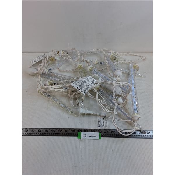 (2) Sets of "Icicle" String Lights - Tested - Approx 10' Each