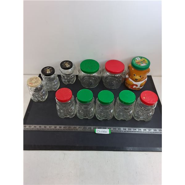 (11) Kraft Peanut Butter/Jam Glass 'Bear" Jars - Pickup Only