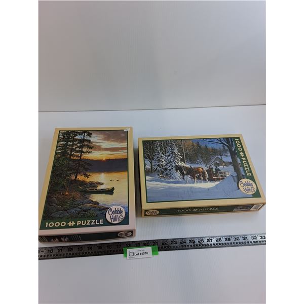 (2) Cobble Hill 1000 Piece Puzzles: Outdoor Themed - As Is