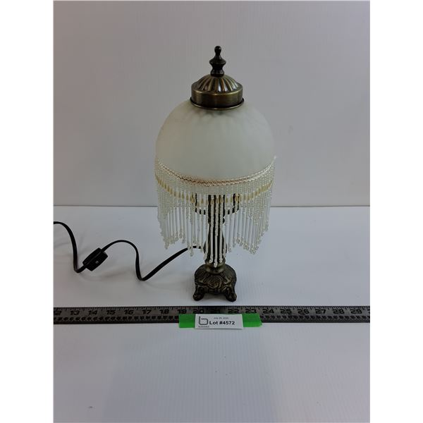 Glass & Bead Shade End Table Lamp - 14" Tall