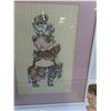 Image 2 : Cross-stitch Farm Animals Picture in Frame 12"x 16" & (2) Praying Children - 12"Tall
