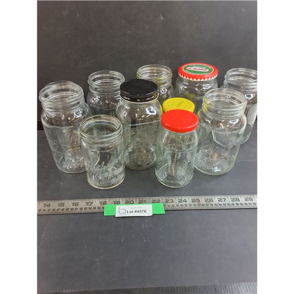 (11) Various Canning Glass Jars