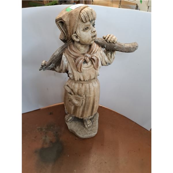 * Girl Garden Decor Statue - Some Wear - Missing Buckets - 25" x 30" - CANNOT SHIP