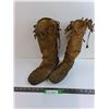 Image 1 : Handmade Leather Mukluks - Some Wear - Approx Men's Size 10-11