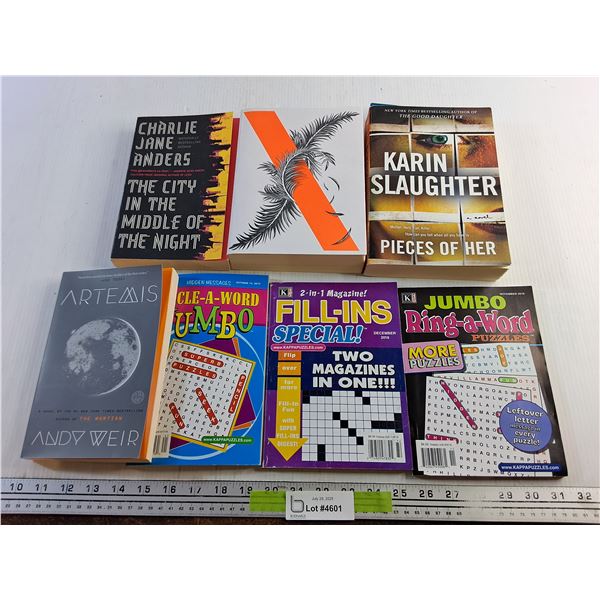 Various Books - Karin Slaughter, Circle a Word Jumbo and Charlie Jane Anders