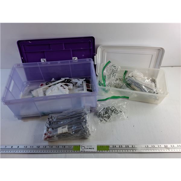 Peg Board Hooks, Plastic Containers with Lids and Plastic Canvas