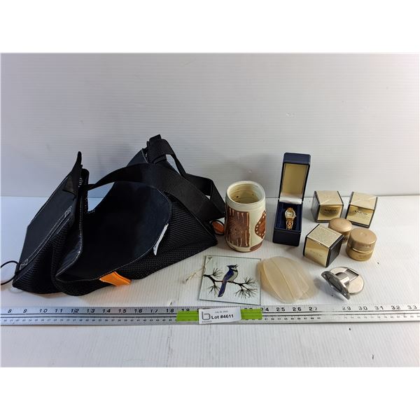 Mesh Cloth Bag, Avon Cosmetics, Door Hinge, Silicone Pads, Brass Watch and Planter