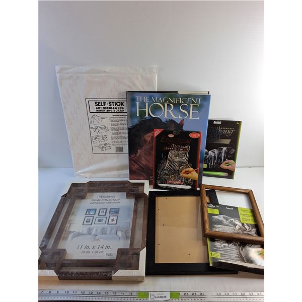 Self Stick Mounting Board, The Magnificent Horses Book, Engraving Arts, Picture Frames 12" x 10"