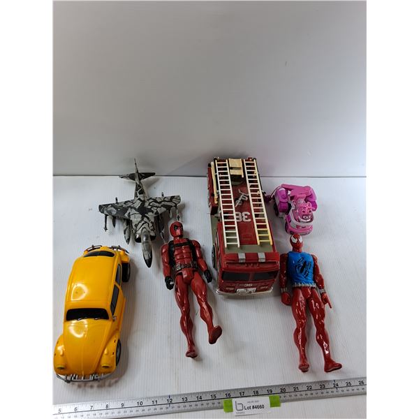 Assorted - Model Fighter Jet, Transformer, Deadpool, Misc