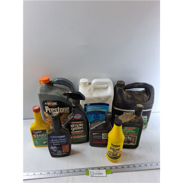 (2) Chainsaw Bar Oil, Prestone Antifreeze Coolant, Power Steering Steer Seal, Misc - As Is CANNOT SH