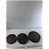 Image 1 : (3) John East Weight Sets- (2) 10 LBS Plates, (2) 12 1/2 LBS Plates, (2) 25 LBS Plates- CANNOT SHIP
