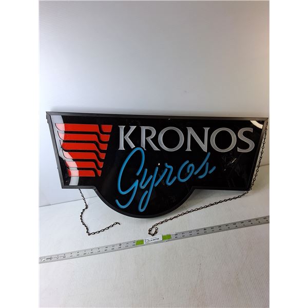 Kronos Gyros Light Up Sign, No Cord Up to 32" Long & 15.25" Tall  -  PICK UP