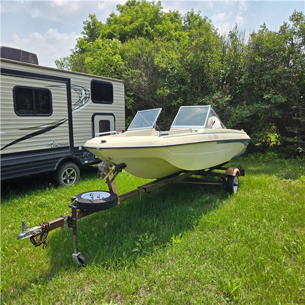 14' Glastron Boat with Johnson 55hp motor and 1975 Trailer