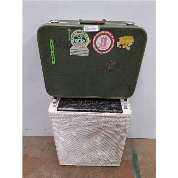 * Laundry Hamper - 20x22x11", Vintage Suitcase 21.5x17x8" - Pickup Only