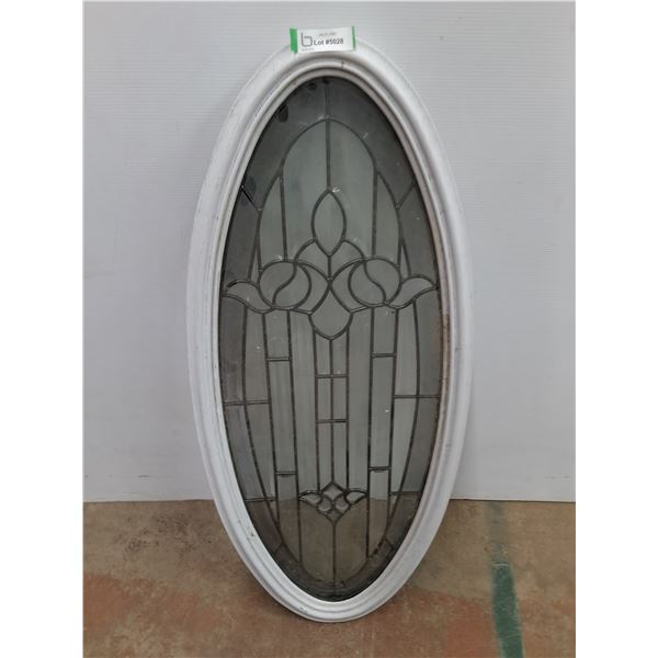 * After Market Oval Stained Glass Door Insert - 43x18x2" - Pickup Only