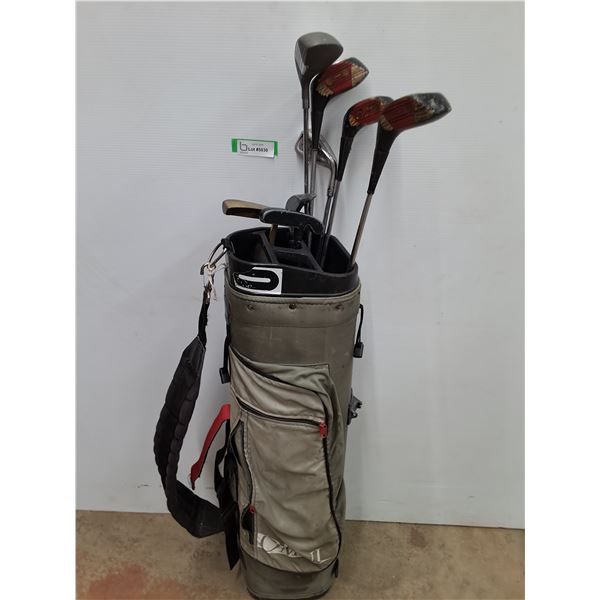 * (8) Assorted RH Golf Clubs & Golf Bag - Pickup Only